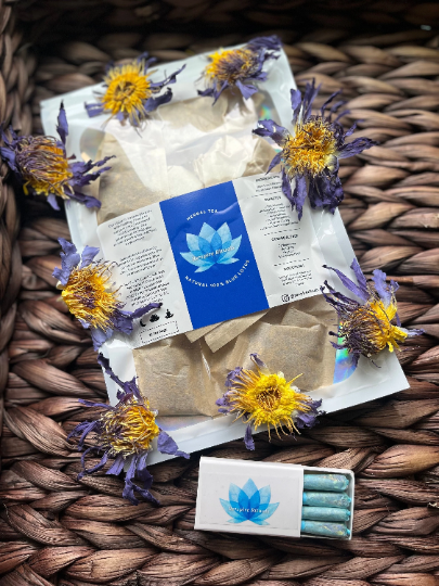 Lucid Dreams Bundle • Blue Lotus Flower (12) 3g Tea Bags + Matchbox Set
